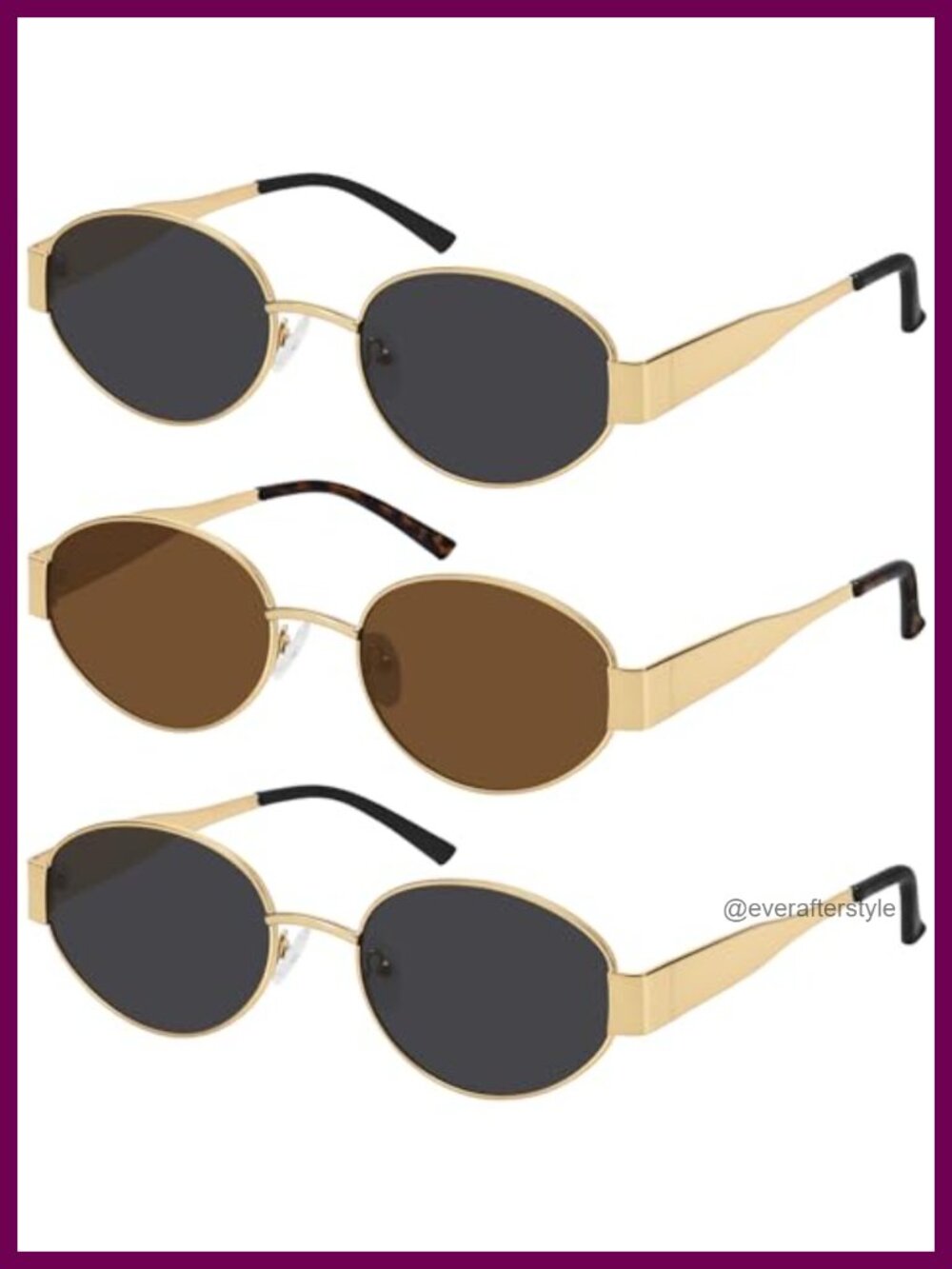 Oval Sunglasses UV400 Protection Retro Full-Frame